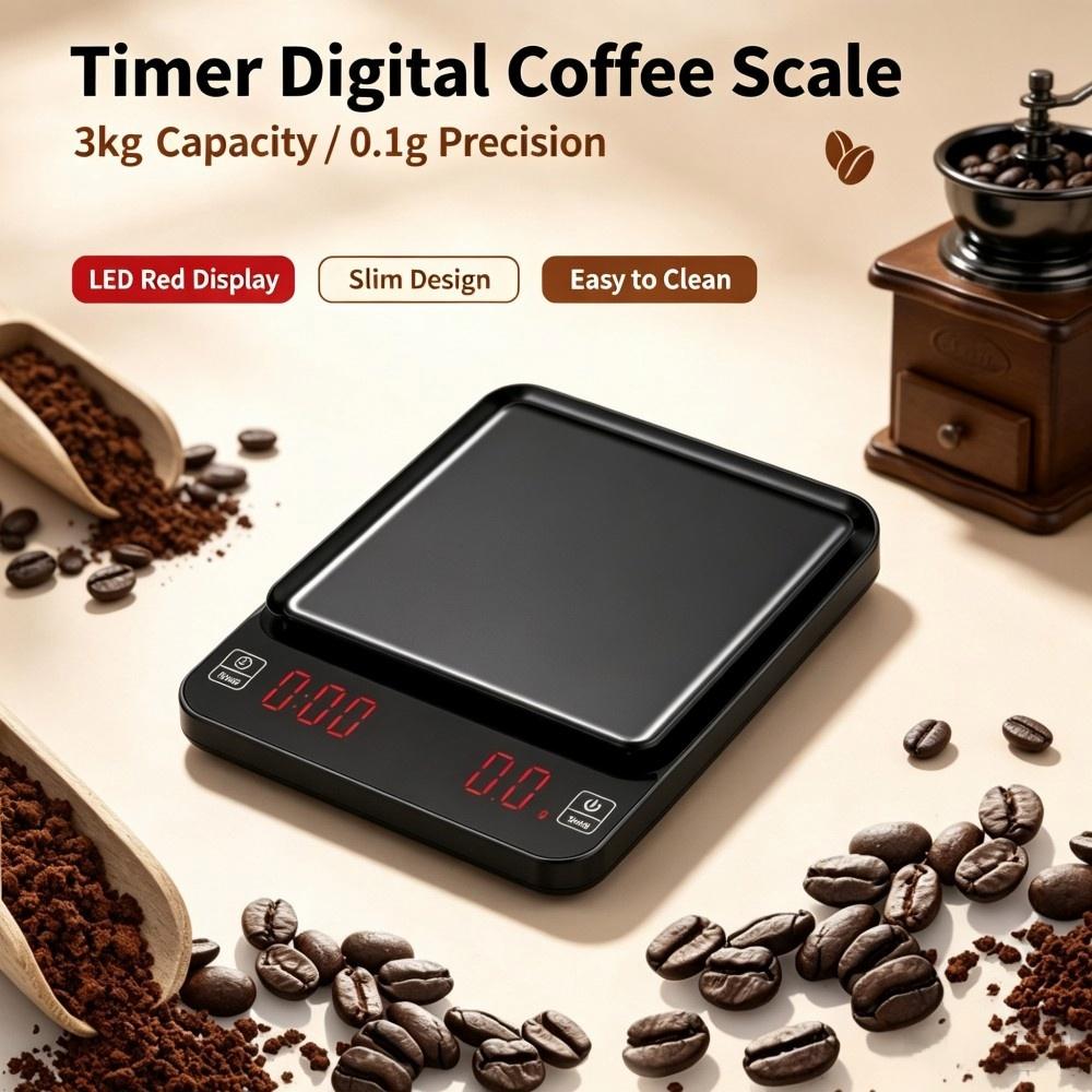 Home Kitchen & Bathroom - Timbangan Kopi Digital Presisi Tinggi 3kg/0.1g,
