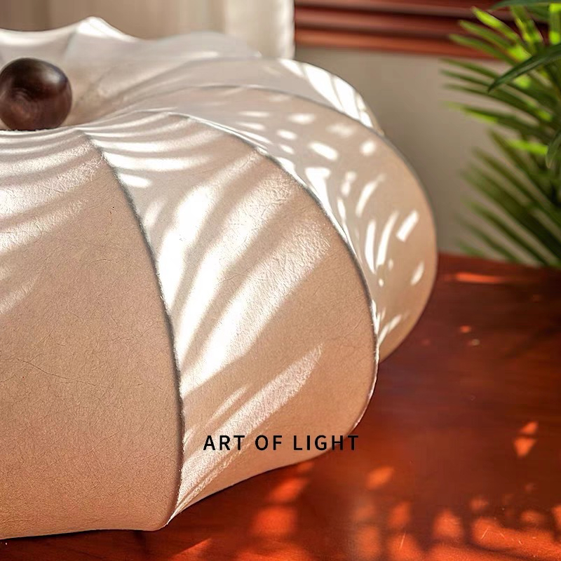 Japanese Home Bathroom Design - Lampu Plafon Sutra Vintage Wabi Sabi