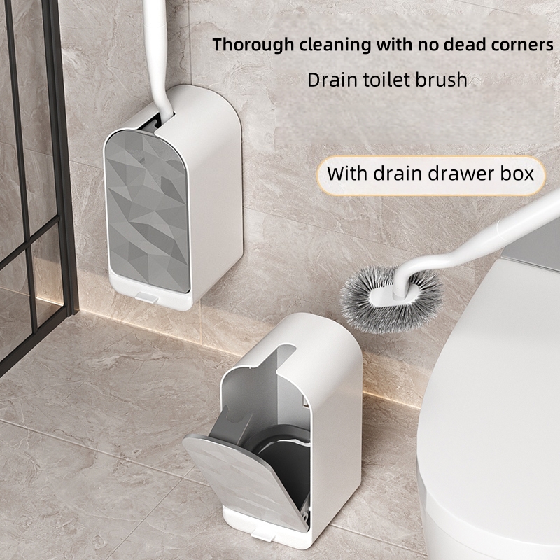 1Pcs Set Sikat Toilet Plastik  - Toilet Brush Holder ulasan dan harga
