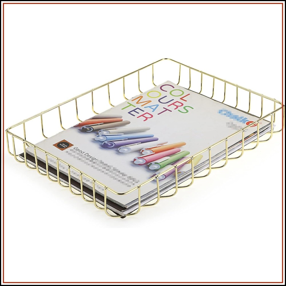 Nampan Meja Kawat Emas Elegan  - Home Bathroom Images ulasan dan harga