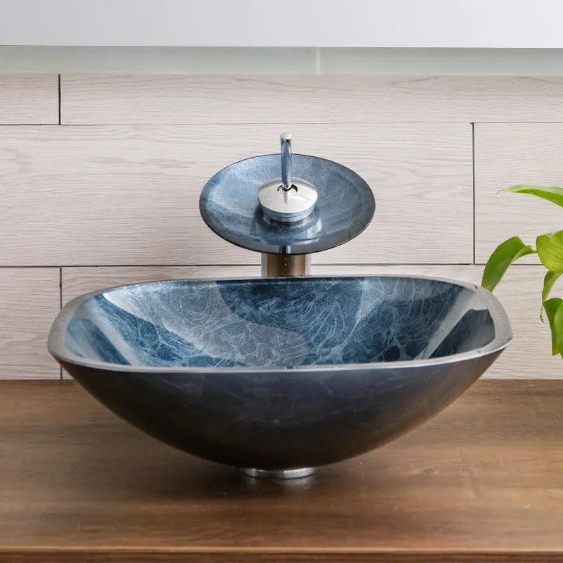 Wastafel Kaca Tempered Modern, - Home Bathroom Ware ulasan dan harga