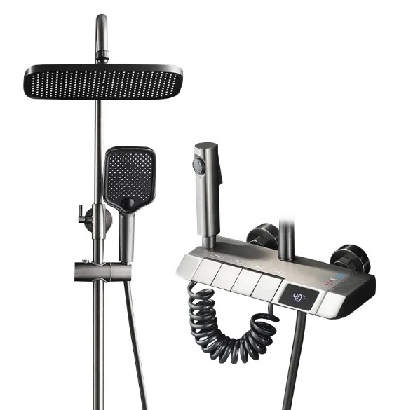 Set Shower Piano Warna Abu-abu - Home Bathroom Set ulasan dan harga