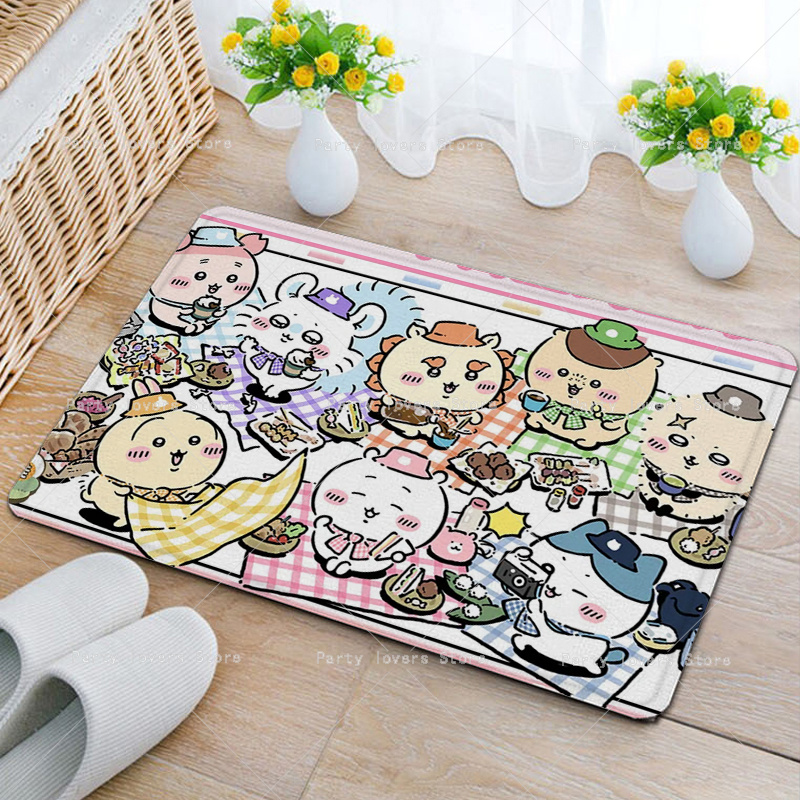 Karpet Flanel Anime Chiikawas  - Home Bathroom Floor Mats ulasan dan harga