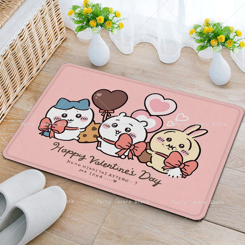 Karpet Flanel Anime Chiikawas  - Home Bathroom Floor Mats ulasan dan harga