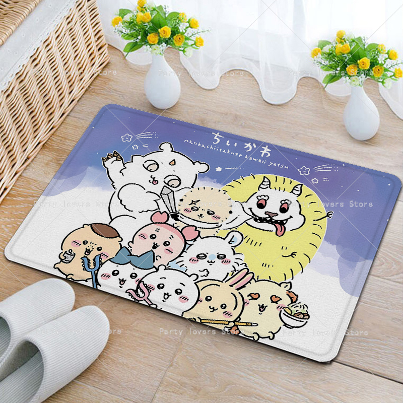 Karpet Flanel Anime Chiikawas  - Home Bathroom Floor Mats ulasan dan harga