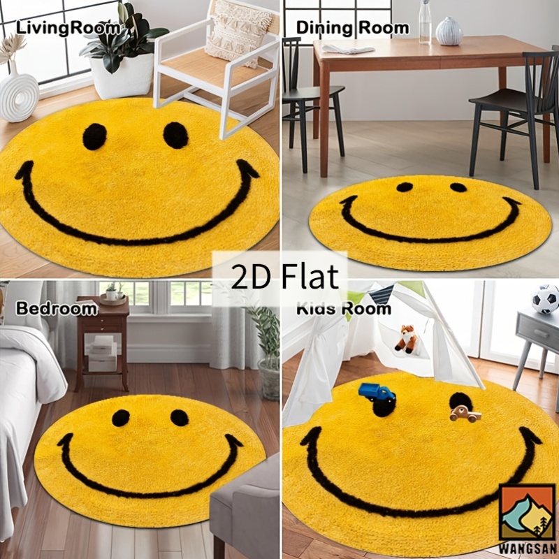 Karpet Flanel Bulat 2D Desain  - Home Bathroom Floor Mats ulasan dan harga