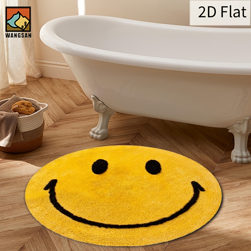 Karpet Flanel Bulat 2D Desain  - Home Bathroom Floor Mats ulasan dan harga