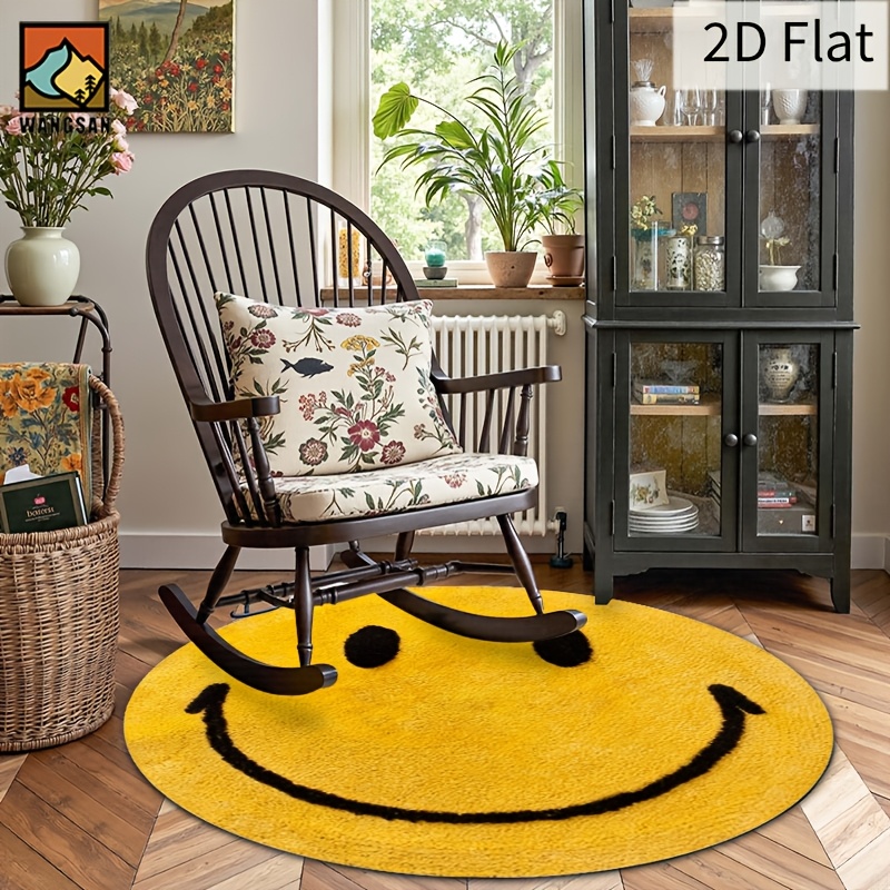 Karpet Flanel Bulat 2D Desain  - Home Bathroom Floor Mats ulasan dan harga