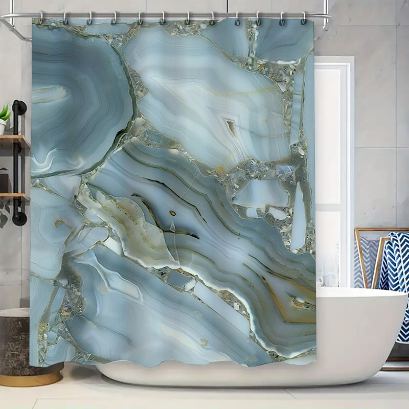 Tirai Mandi Marmer Biru Dekora - Home Bathroom Images ulasan dan harga