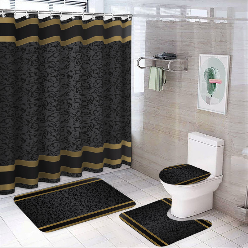 Set Kamar Mandi Hitam & Emas M - Zara Home Bathroom Rug ulasan dan harga